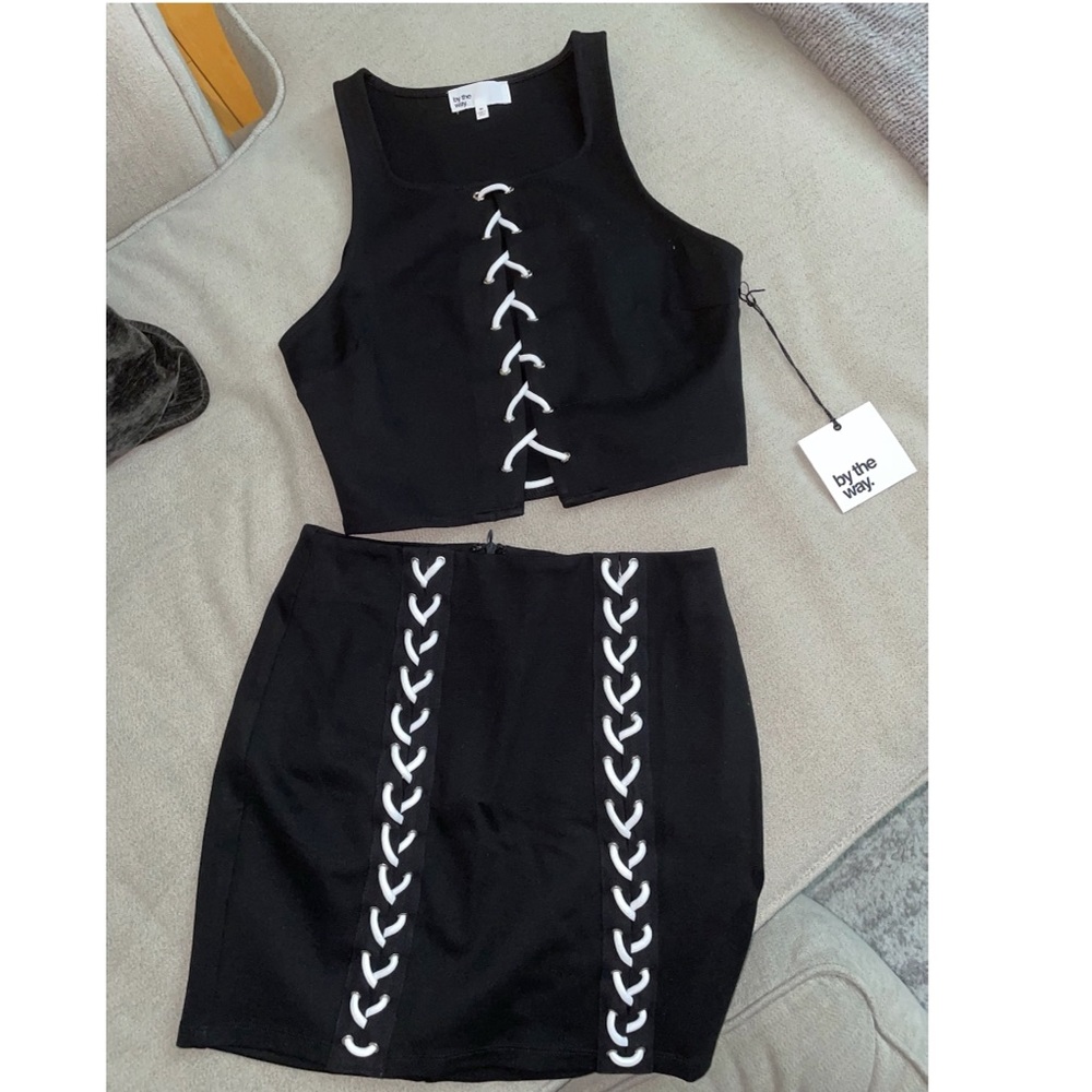 Black Set! Racer back shirt and skirt
